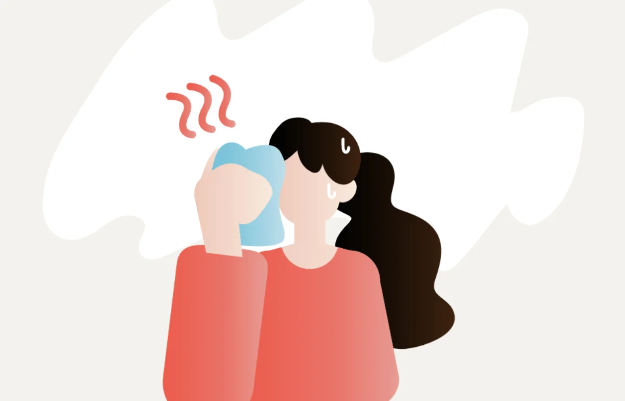 ほてりやのぼせ、異常な発汗がある更年期の悩み（スマートフォン）