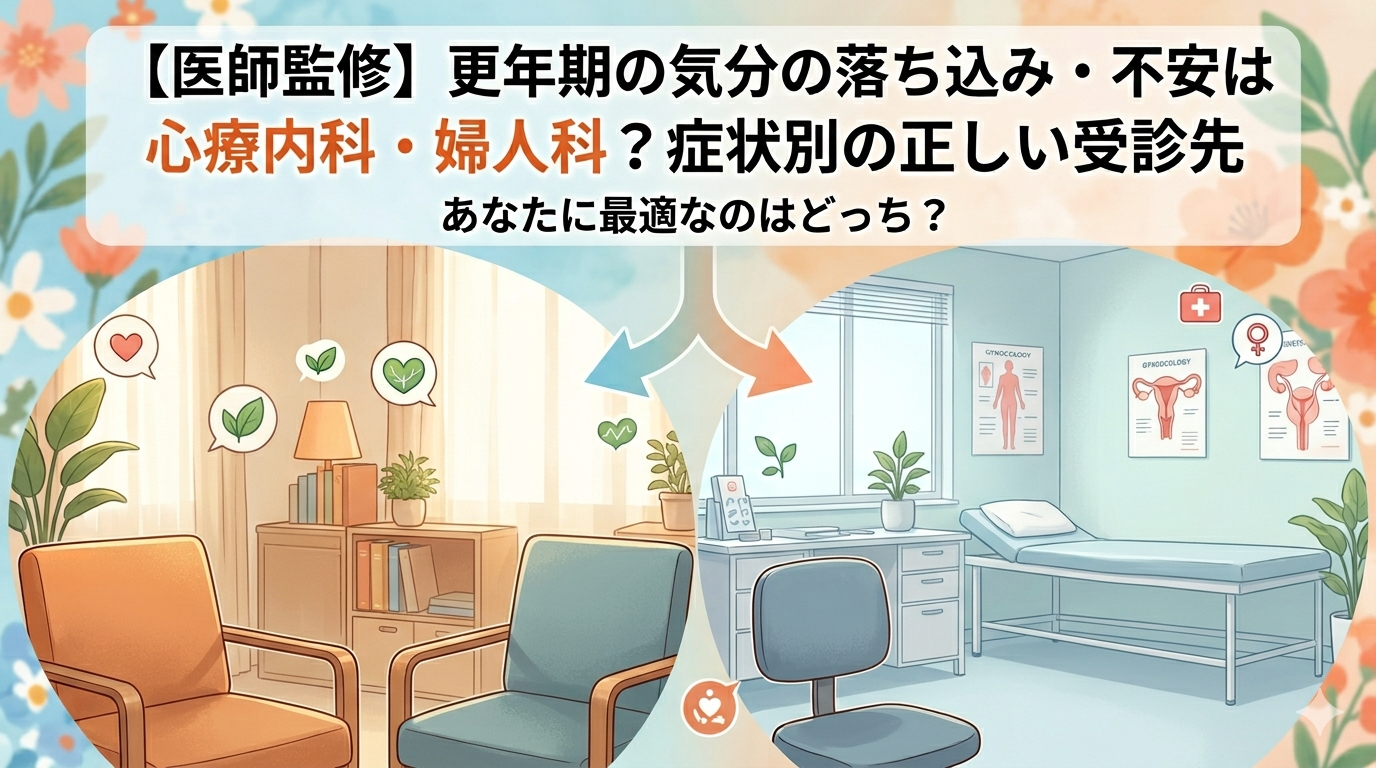 【医師監修】更年期の気分の落ち込み・不安は心療内科・婦人科？症状別の正しい受診先